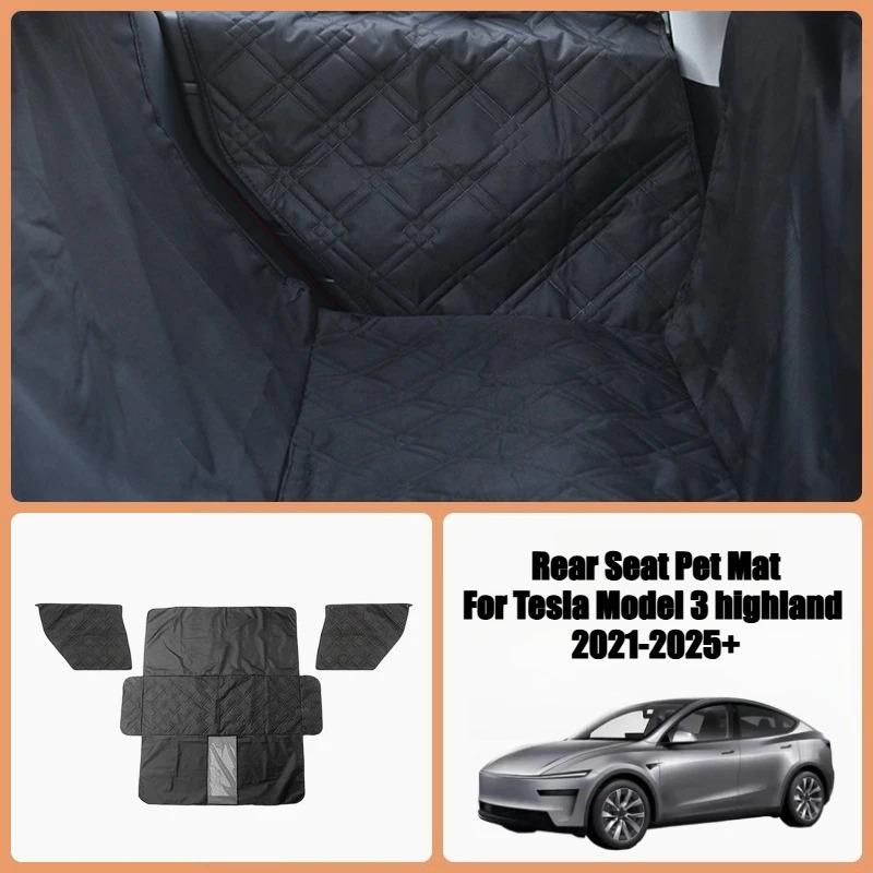 Rear Seat Pet Mat for Tesla Model 3 Highland 2021-2026 Backseat Cover Dog Camping Waterproof Protective Pad Cushion Accessories