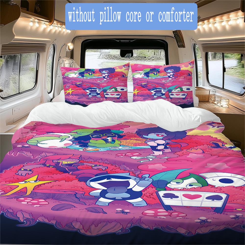 Deltarune Pattern Bedding,Quilt Set Quilt Cover Pillowcase Home Birthday Gift (1*duvet Cover+2*pillowcase,without core)XSJT0917124