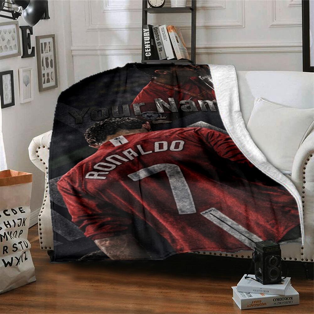 Cristiano Ronaldo (73) Personalized Name Blanket Gift Personalized Blanket Ultra-Soft Perfect for Seaside Bed Livingroom Office Chair for All Occasion
