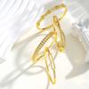 New Gold Plated Cubic Zirconia Bracelet, Chunky Waterproof Openable Bangle, High Quality Stackable Jewelry For Women Gift