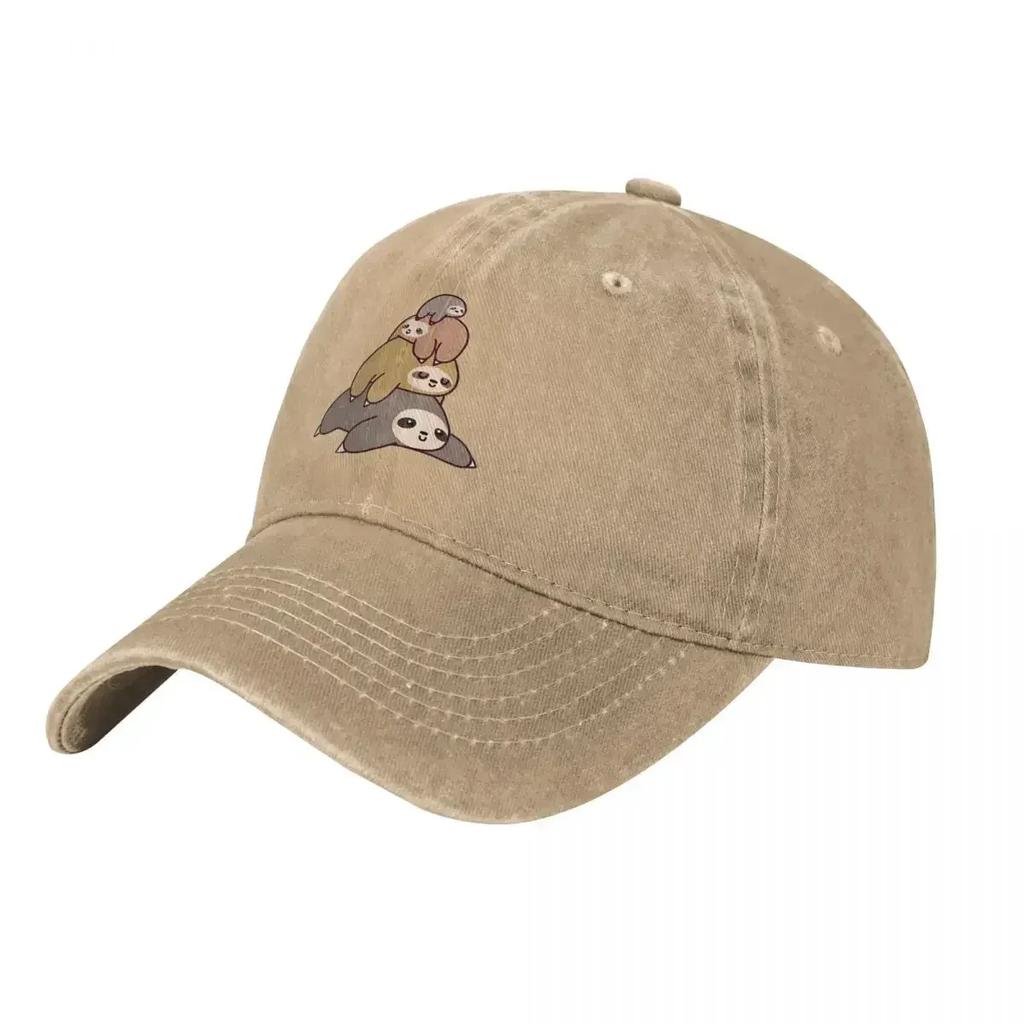 Berretto da Baseball Sloth Stack Vintage Usurato Lavato Animale Kawaii Folivora Cappello da Sole Stile Unisex per Esterno Corsa Golf Berretti Cappellino