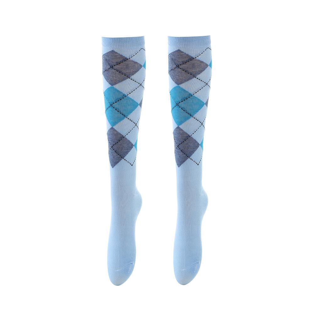 European & American Diamond Lattice Compression Leggings: High Elastic, Non-Snag, Slim Fit Cycling & Sports Socks
