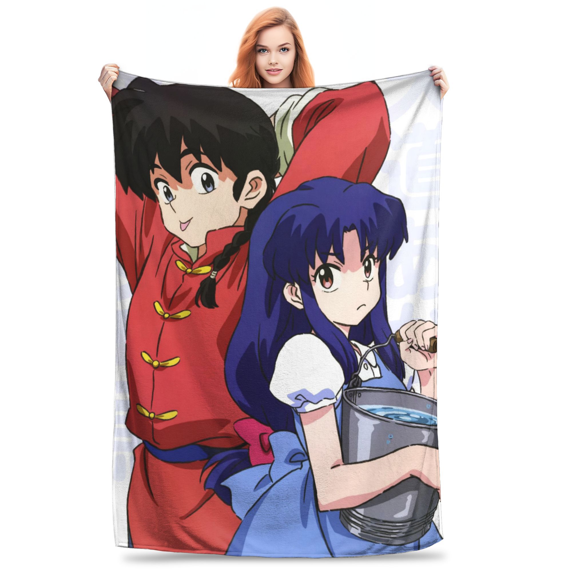 

Ranma And Akane Tendo Blankets Fleece Spring/Autumn Breathable Lightweight Throw Blanket for Bedding Couch Rug Piece, 75x90cm