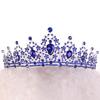 Kmvexo Vintage Ab Blau Gold Kristall Braut Diademe Bräute Herz Tropfen Haarbänder Kronen Hochzeit Haarschmuck Abschlussball Schmuck Geschenke