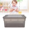 16L Plastic Storage Box Sturdy PP Clear Latching Box with Removable Tray for Toys Organization