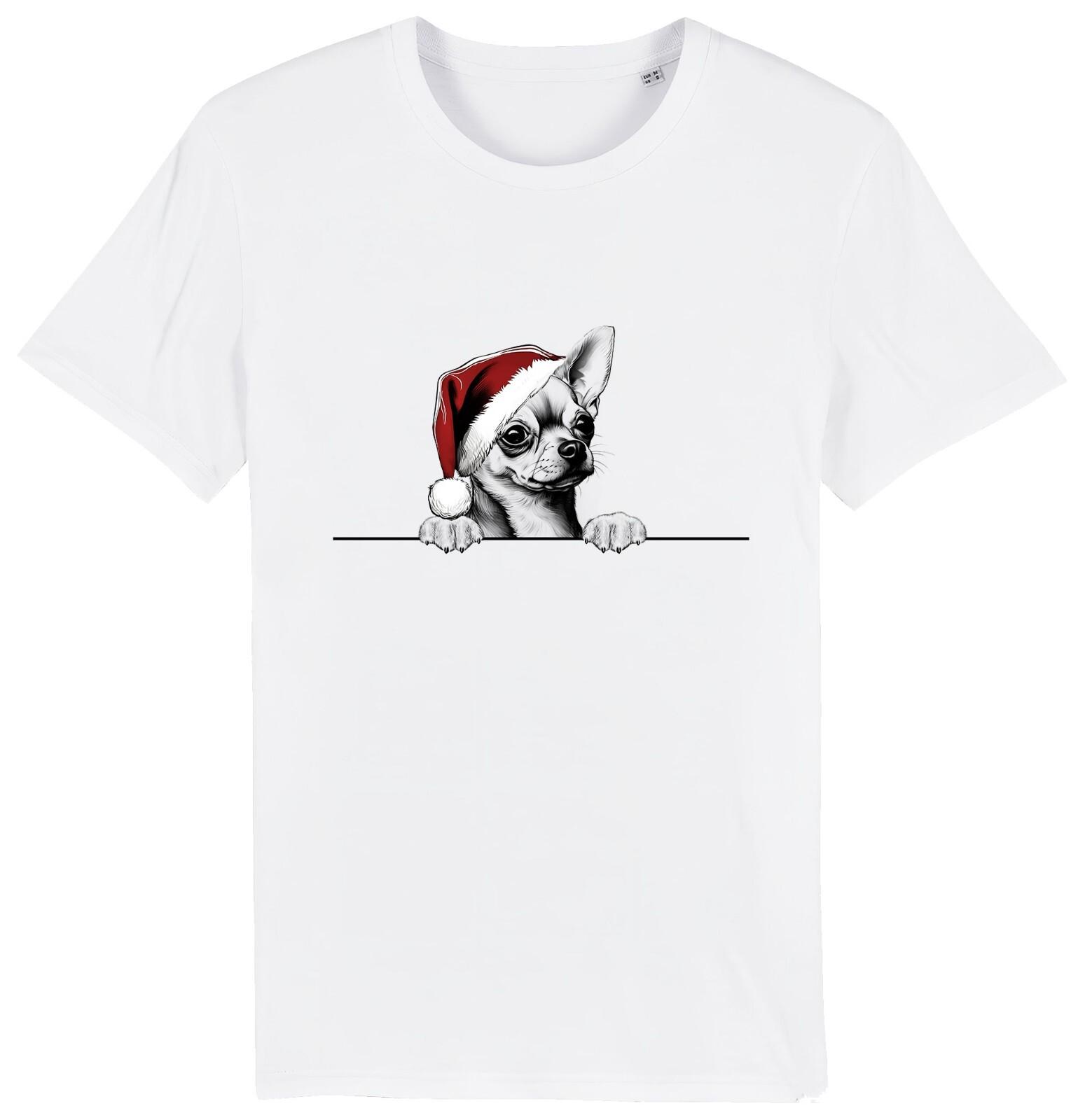CHIHUAHUA Christmas Dog T-Shirt Mens Womens Tees Top Mens Womens Dogs Gift Clothing Puppy Hat 2XL