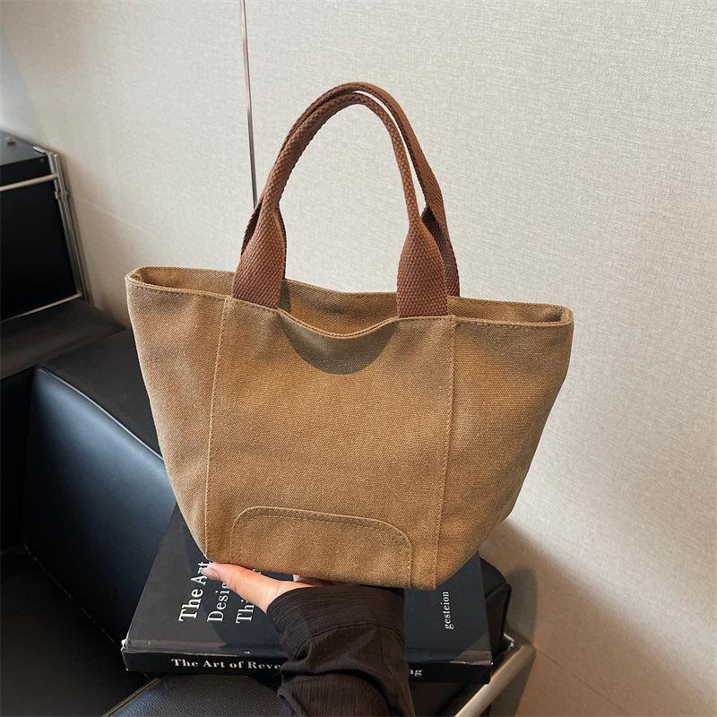 Literary Canvas Handbag Women's New Versatile Casual Tote Bag Niche Simple Handbag