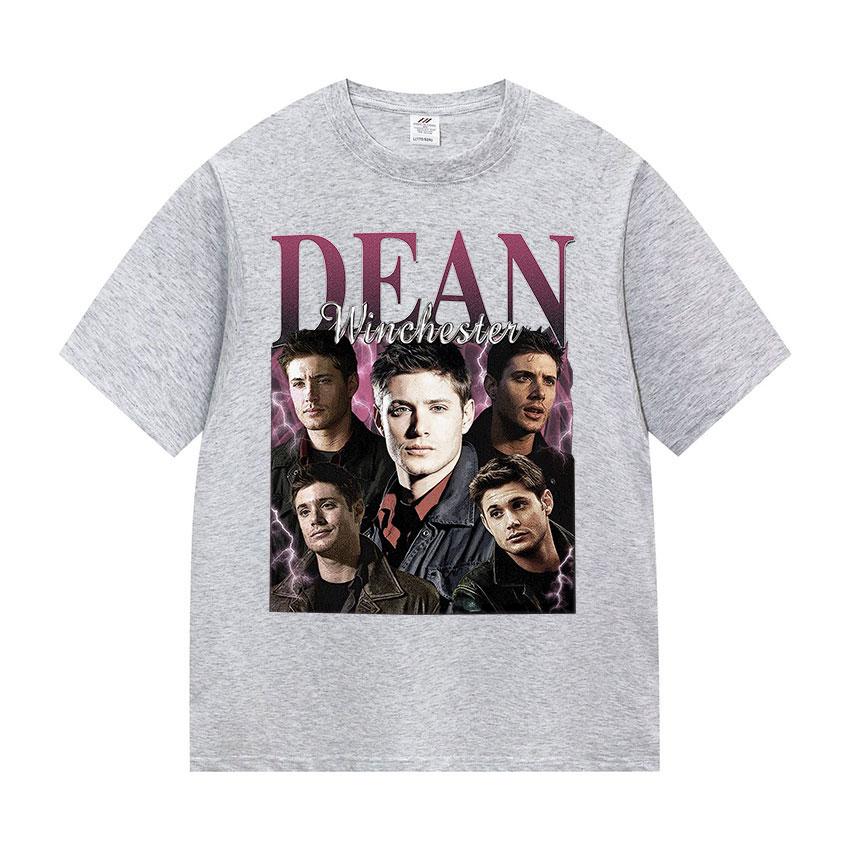 Vintage Dean Winchester Actor Graphic T Shirt Unisexs Fashion High Quality Clothing Tshirts Unisex 100 Cotton Oversized TShirt
