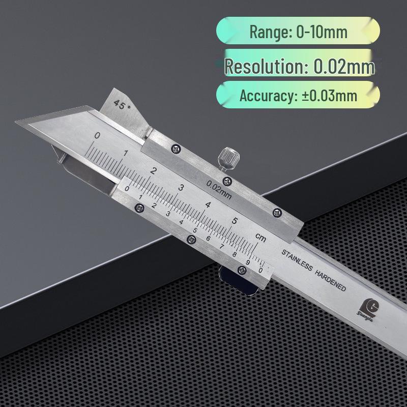 Guanglu Stainless Steel Digital Vernier Chamfer Caliper, 0-10mm, 30°/45°/60° Portable Chamfer Gauge Analog