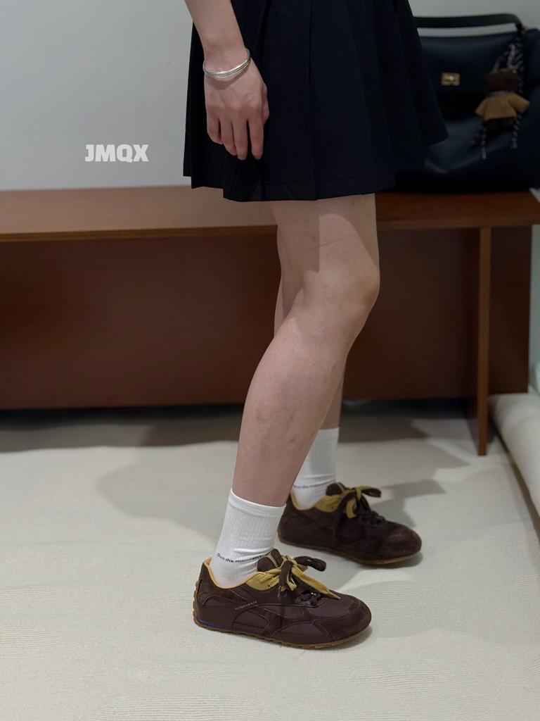 Cowhide Version~ Ugly Cute Moral Training Shoes Women's Little White Shoes Casual 2025 Versatile Leather Sports Board Shoes Niche Explosion