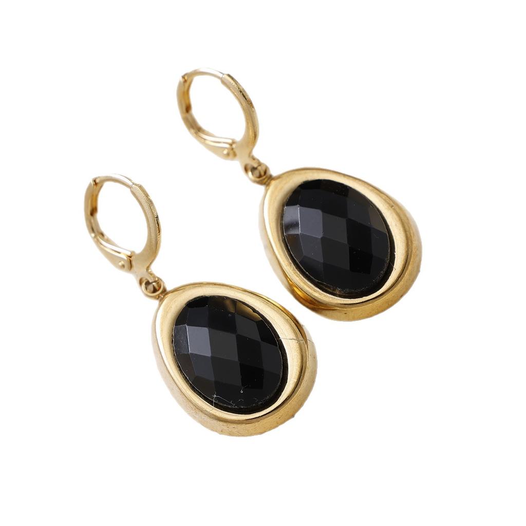 Design cut natural stone stainless steel pendant earrings fashion merchandise gifts quality earrings