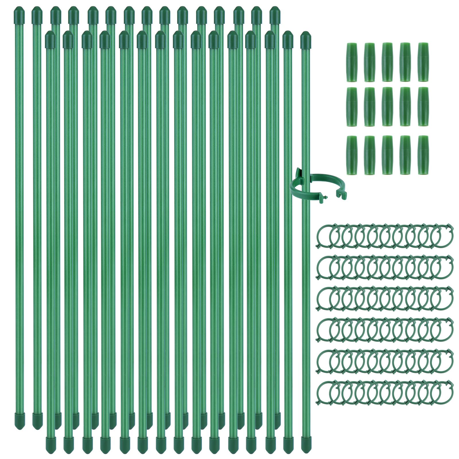 30Pcs Adjustable Plant Support Indoor Plant Sticks Support with 60pcs Clips 15pcs Connectors Climbing Plants Stands for Plants