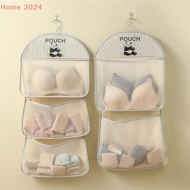 Large Capacity Storage Net, Dormitory Wardrobe, Socks Underwear Hanging Bag, Multilayer Breathable Mesh Pocket Door Storage Bags