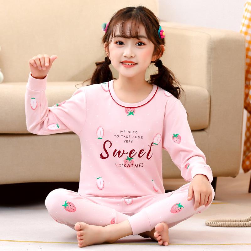 Children's Cartoon Cotton Sweater & Pants Set: Autumn/Winter Pajamas or Homewear