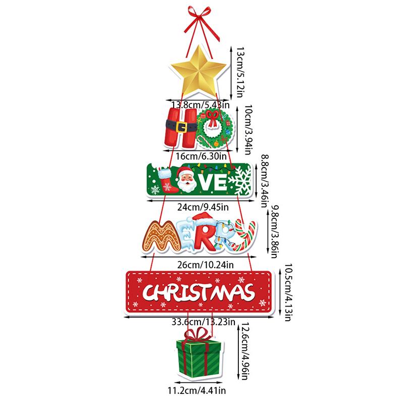 Christmas Porch Door Hanging Banner Christmas Paper Door Decorative Flags Xmas Welcome Sign For  Year Porch Door Banner
