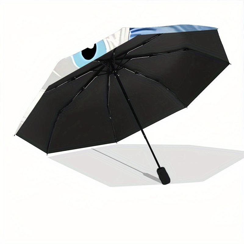1pc Van Gogh Cat Automatic Open 8-Rib Windproof Umbrella, Travel & Commuting, Suitable for All Seasons