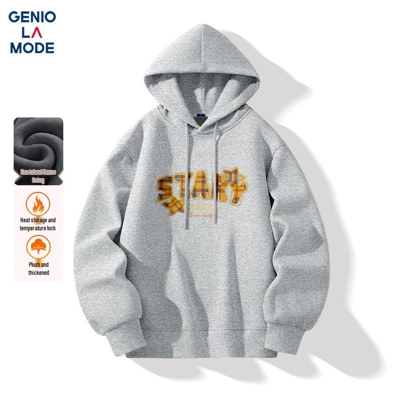

GENIOLAMODE Men s Winter Fleece Lined Hooded Sweatshirt M