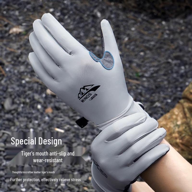 Halbfinger Eisseide Outdoor Rad- & Angelhandschuhe: Rutschfeste, Verschleißfeste Sporthandschuhe für Männer & Frauen