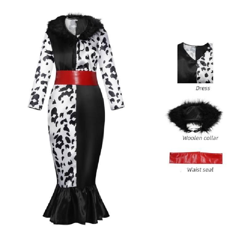 

Stylish And Comfortable Cruella Inspired Cosplay Costume For Stage Performances L