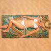 Clover Floral Vintage Colorful Beach Towel, Large Microfiber Quick Dry Lightweight Pool Bath Towels Sand Free Beach Blanket for