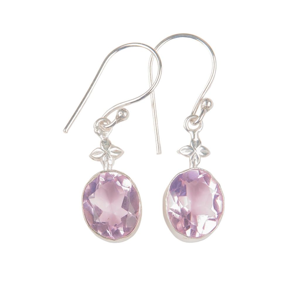 Natürlicher Morganit Edelstein 925 Sterlingsilber Schmuck Handgefertigte Ohrringe 1,30" EE-6-11