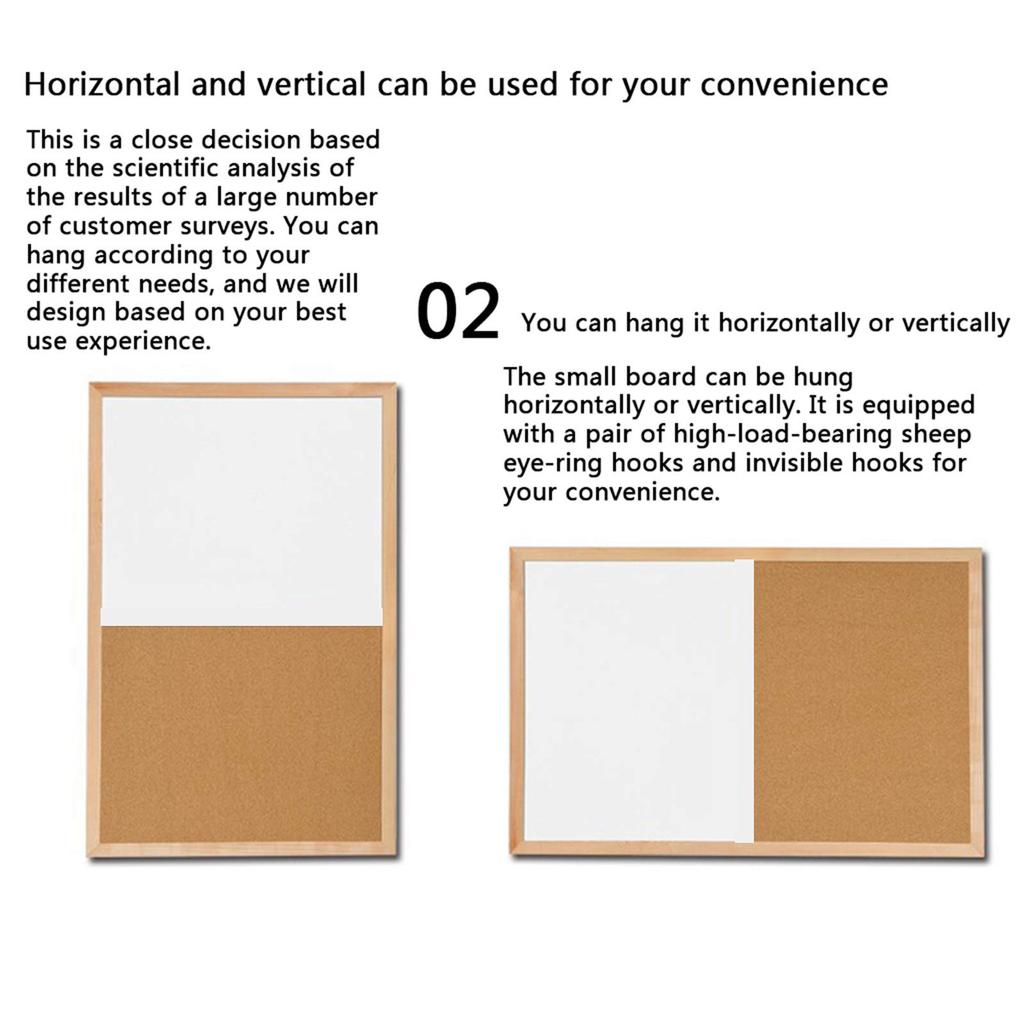 Office Magnetic Whiteboard Cork Board Student Wooden Frame Display Drawing Board Magnetic Hanging Board Set