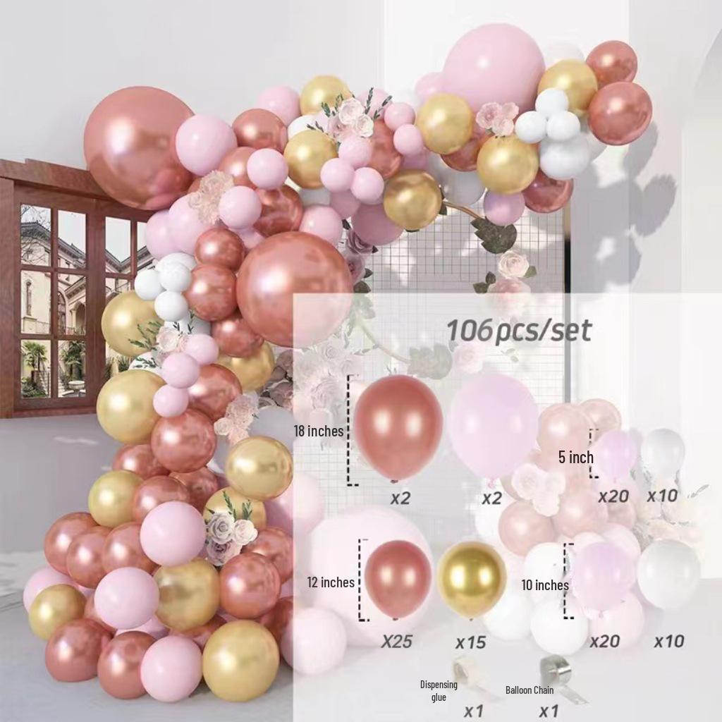 Pink Balloon Arch Set for Birthdays and Weddings