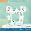 Cartoon Pattern U-Shaped Baby Travel Pillow for Head and Neck Support