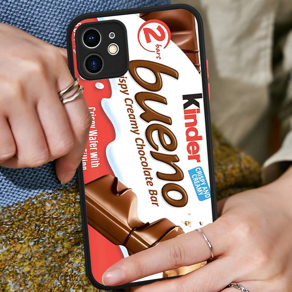Cute Kinder Surprise Eggs Logo For IPhone 16 15 14 13 12 11 Pro Max X XS MAX Plus Translucent Black Phone Cover