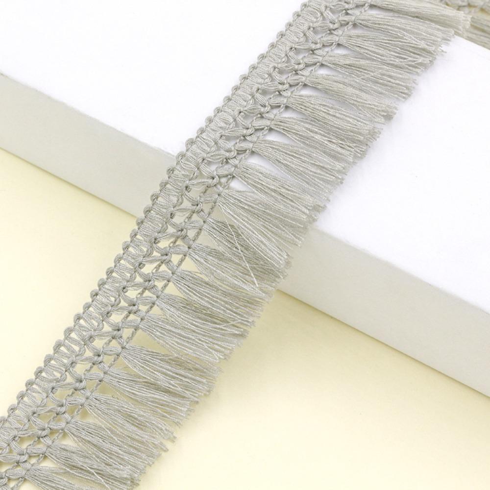 25m Length 4cm Width Cotton Lace Fabric Trim DIY Craft Cross Hollow Out Tassel Trim Clothing Decor Fringe Trim for dress