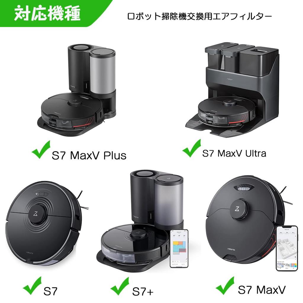 Replacement Accessory Kit for the S7 MaxV Plus, S7+, S7, and T7S+ Robot Vacuum Cleaners (8-Piece Set) with Japanese Warranty Card