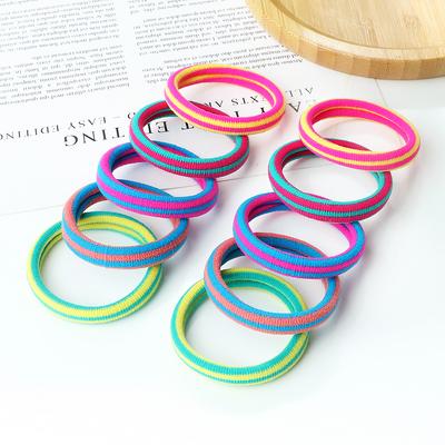 5 pièces 5cm Coloré Épais Élastiques à Cheveux Couleur Fluorescente Élastique Filles Élastique à Cheveux Coiffure Chouchous Support Accessoires Cheveux Cadeau
