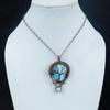 Lebensbaum-Anhänger aus Larimar, handgefertigter Geburtsstein-Anhänger, handgefertigter Schmuck, Geschenk für ihn