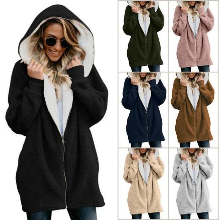 Cozy Hoodie Jacket Hooded Women Plush New Autumn Winter Cardigan Zipper