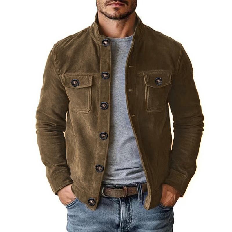 2026 Nuova Giacca Casual alla Moda da Uomo Giacca in Ecopelle Scamosciata