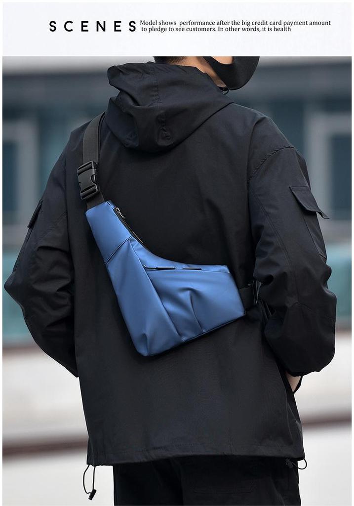 Men's Lightweight Crossbody Chest Bag - Irregular, Simple, Casual, and Trendy for Outdoor Sports