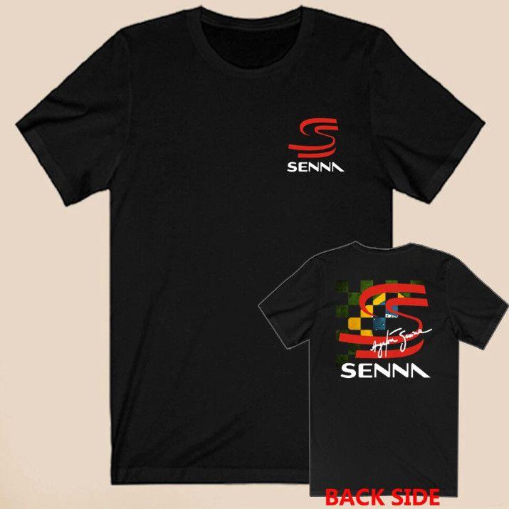 Unisex Shirt Cotton Oversize Large Size Ayrton Senna Racing Legend Mens Black Size S-5XL