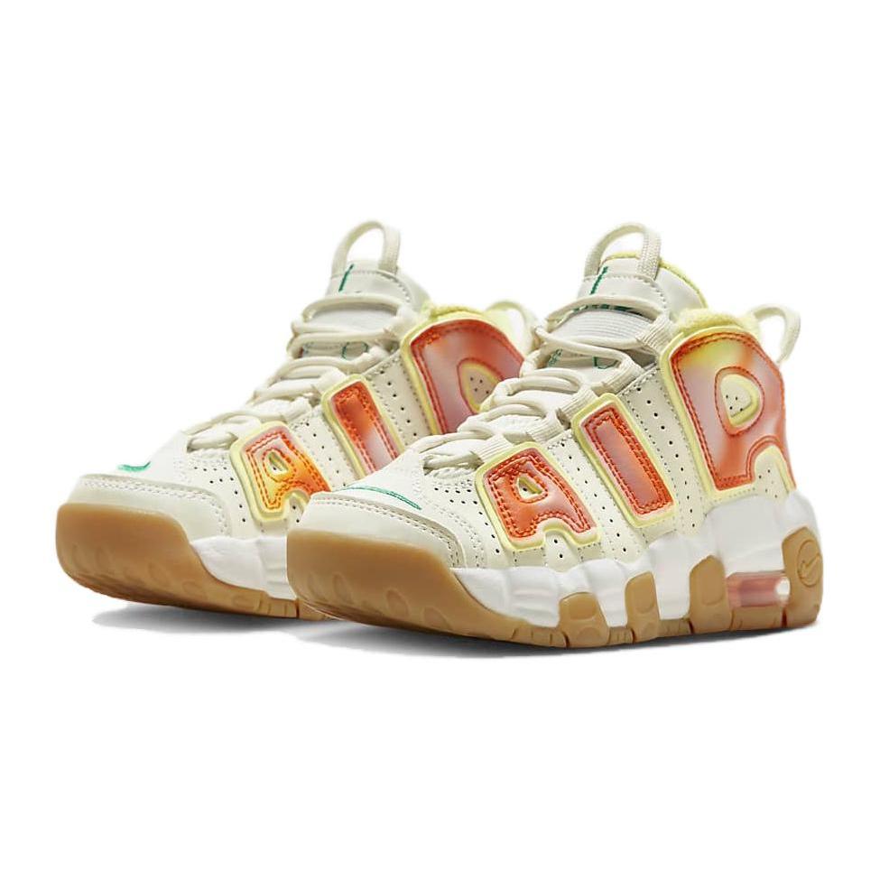 New Nike Air More Uptempo Cushioning Warm Mid-Top Children's Basketball Shoes White Kids' FB7704-100