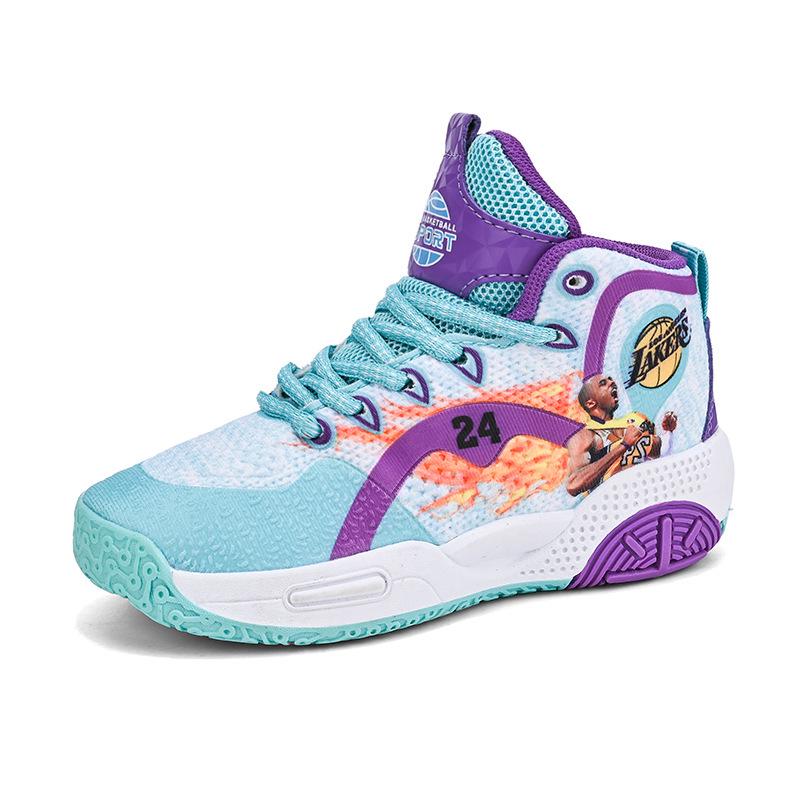 Boys' Soft-Soled Basketball Shoes, 2025 Spring/Autumn Kobe Shock-Absorbing Sports Boots for Big Kids & Primary Students