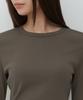 MUSINSA STANDARD WOMAN Women'S Slim Crew Neck Long Sleeve T-Shirt [Mocha Brown]