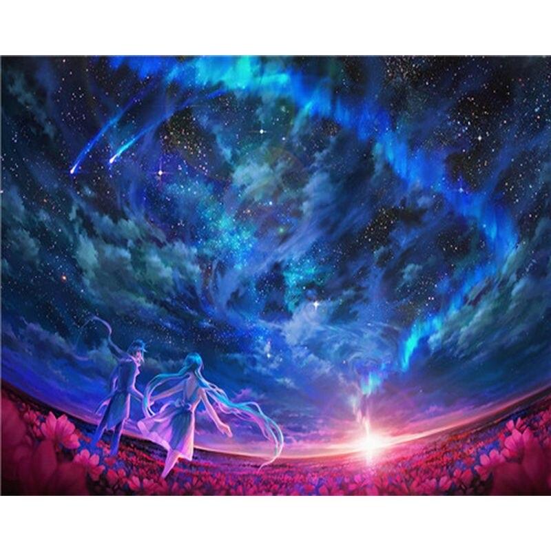 Volle Runde 5D DIY Diamant Malerei Kreuzstich Planet Aurora Nacht Landschaft Mosaik handgemachte Geschenk Kunst