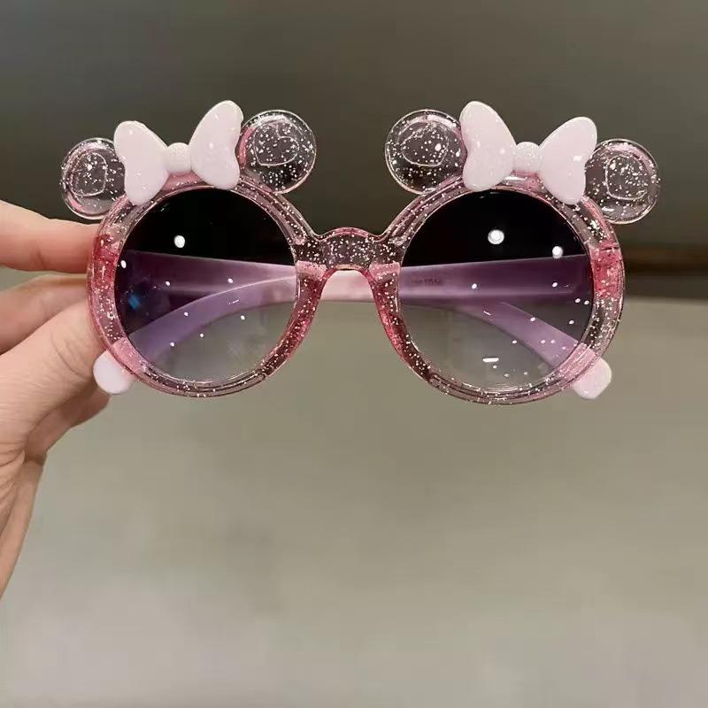 Crystal Bow Cartoon Kids Sunglasses - Versatile, Trendy, and Cute Children s Fashion.