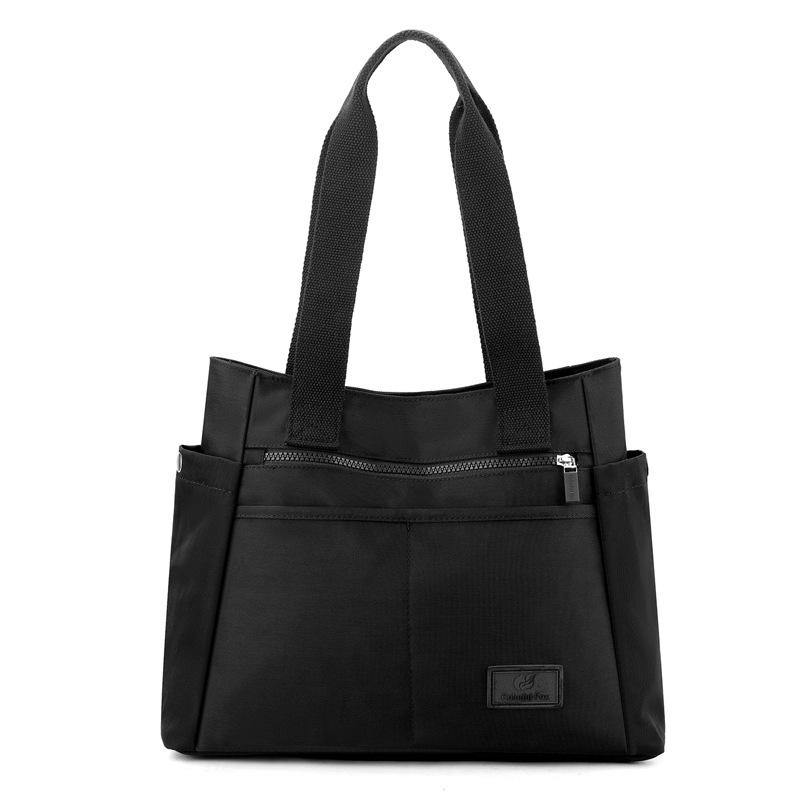 

Large capacity tote bag women s simple shoulder bag commuting to work multi-layer computer bag чорний