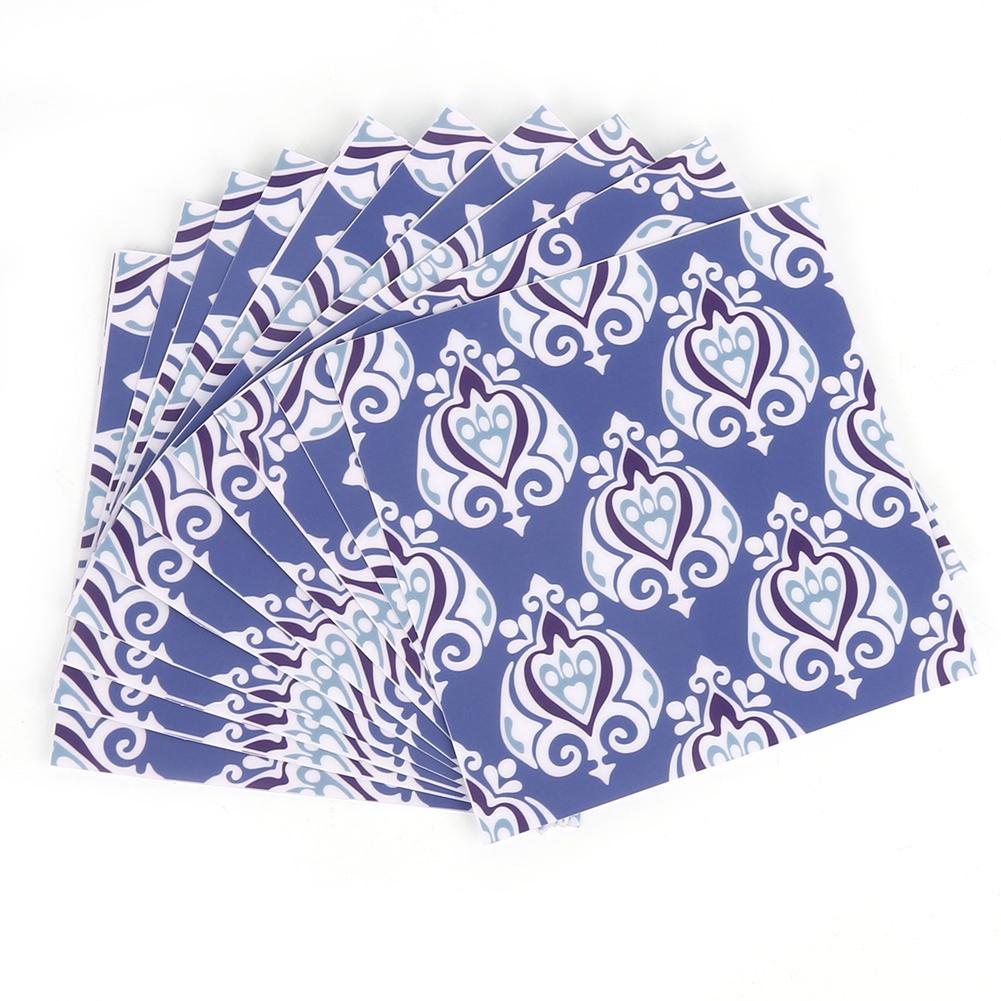 10Pcs Set 15x15cm Retro Style Tile Sticker Kitchen Floor Bathroom Anti Skid Waterproof Sticker