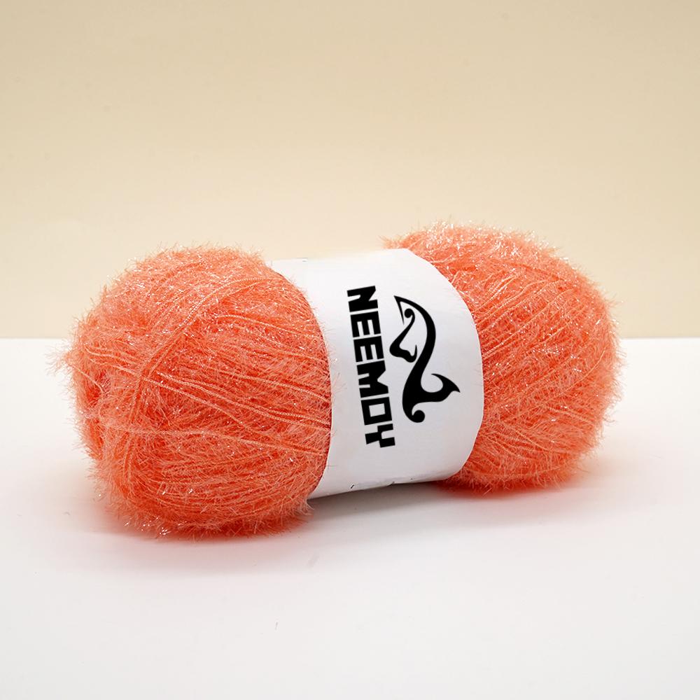 100g/200M Glass Silk Yarn for Hand Knitting Korean Dish Towel Wool Yarn and Crochet Doll Scarf Sweater Gold Silk Thread