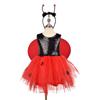 Children Ladybird Costume with Wing Headband and Dress Halloween Lady Bird Dress Up Outfits for Girl Halloween Cosplay