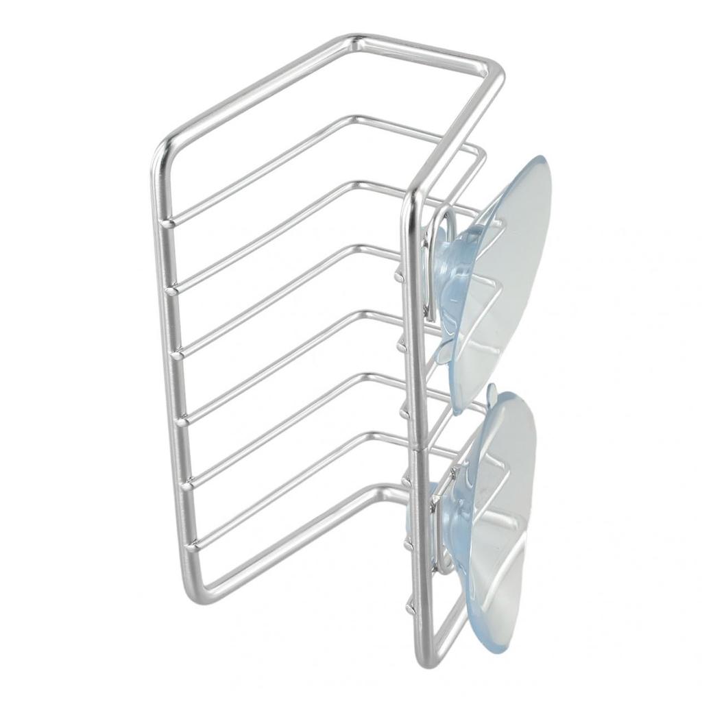 Versatile Metal Sink Sponge Holder Draining Basket Kitchen Rack with Suction Cup