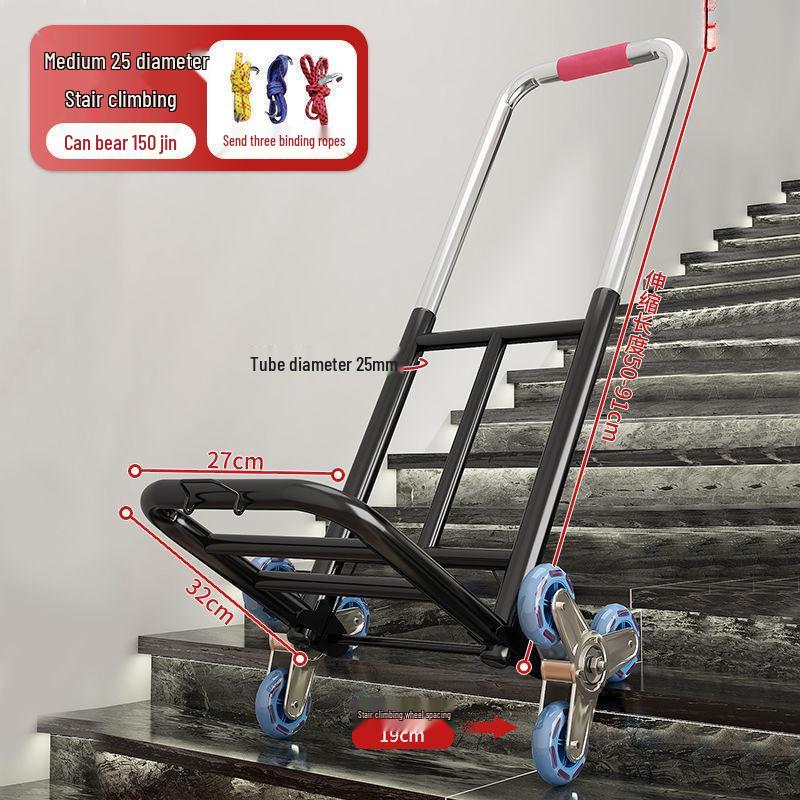 Carrello Manuale Pieghevole Portatile per Scale per Carichi Pesanti – Carrello Portabagagli Conveniente e Compatto