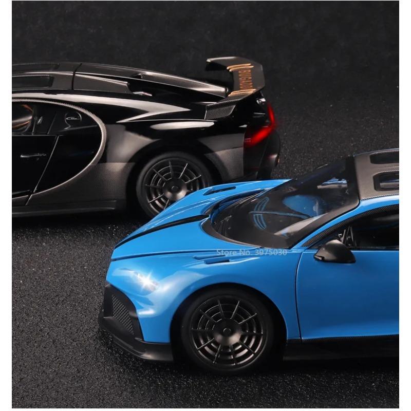 1/18 Bugatti sportovní model auta ze slitiny tlakového odlitku Simulační hračky Vozidlo se zvukem a lehkými gumovými pneumatikami Kolekce hraček pro chlapce Dárky