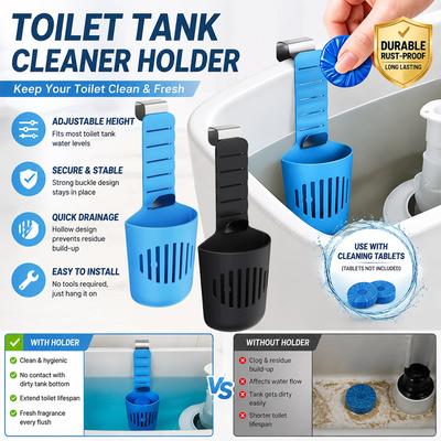 1/2PCS Toilet Tank Cleaning Block Hanger, Adjustable 304 Stainless Steel Hook Residue Prevention Valve Protection No Tool Needed